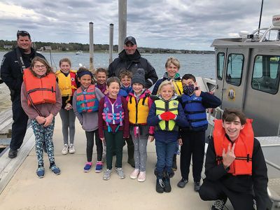 Marion Natural History Museum
The Marion Natural History Museum after-school group wishes to thank Isaac Perry and the Marion Harbormasters for allowing us to view some of our native ocean birds. On April 27, we were able to make it to Bird Island to view the nesting boxes that have been set up by the state for the soon-to-arrive terns, which rely on this island as a safe spot to raise their young. The students also had a chance to climb to the top of the lighthouse to view the bay. Photos courtesy of Elizabeth Leidhold
