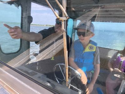 Marion Natural History Museum
The Marion Natural History Museum wishes to thank Officer David Wilson for the trip to view Bird Island to watch some of the unique birds that need the island for nesting. We saw plenty of terns catching fish and an Osprey hover and dive close to Ram Island. Officer Wilson also spent the time to show our kids how to tie up the boat we used and then helped us explore every inch of the patrol boat. Thank you to the Marion Harbormaster's office for allowing us to view the harbor shoreline and see the Bird and 
