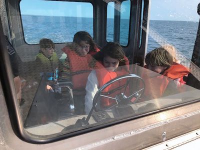 Marion Natural History Museum
The Marion Natural History Museum’s afterschool group wishes to thank Dave Wilson and Isaac Perry of the Marion Harbormaster’s Office for the fun tour of Sippican Harbor last Wednesday. The wind was too strong to land on Bird Island, but we had a chance to view the activity on the island from the water and watch the terns catch some fish. We also visited with an osprey on Ram Island. We very much appreciate the opportunity to learn a little more about Marion’s bird life. Photos courtesy Elizabeth Leidhold
