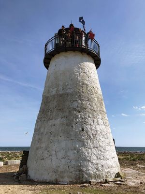 Marion Natural History Museum
Over the past two Wednesdays, the MNHM afterschool group visited Bird Island courtesy of Isaac and Peter of the Marion Harbormaster's office. We observed many terns arriving to this crucial nesting spot, as well as oystercatchers, gulls, and a pair of Canadian geese. We inspected nesting boxes prepared by the state Fish & Wildlife department and the habitat restoration improvements to the island. We also toured the 200-year-old lighthouse. 
