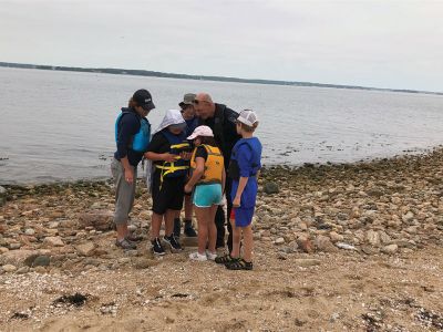 Marion Natural History Museum
The Marion Natural History Museum's Coastal Exploration summer program had a lot of fun last week exploring a variety of habitats in Marion. We took a close look at barrier beaches, vernal pools, salt marshes, and tide pools. We learned about the terns on Bird Island, the salamanders and tadpoles in vernal pools, and netted fish along the coastline. Photo courtesy Elizabeth Leidhold
