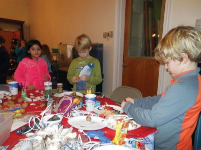 Marion Natural History Museum
The Marion Natural History Museum after-school group enjoyed snacks and craft making during our annual holiday party. Our next set of after-school activities are on the museum’s website: www.marionmuseum.org.  Happy Holidays from the Marion Natural History Museum and see you in 2014!    Marion Natural History Museum holiday party Photo courtesy of Vin Malkoski
