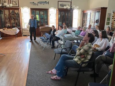 Marion Natural History Museum
On May 24, the Marion Natural History Museum and Sippican Lands Trust teamed up to learn about the latest developments in the protection of Right Whales. Dr. Michael Moore, Right Whale biologist with Woods Hole Oceanographic Institution, gave us the most recent data collected about this species. He also discussed what measures might be taken to improve Right Whale survival, despite heavy boat traffic along the North Atlantic coastline. Thank you to Dr. Moore for speaking to the group. Please stay tuned for 
