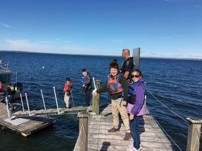 Marion Natural History Museum
The Marion Natural History Museum's afterschool group enjoyed learning the history of the Bird Island lighthouse and viewing the return of the birds to the island. We spotted roseate terns, common terns, oyster catchers, some unhappy Canadian geese, and a nesting mallard duck. We also learned about the recent restoration efforts made by the state Department of Fish and Wildlife to improve drainage and provide adequate nesting habitat for the returning birds. We wish to thank Isaac and Pete of the Marion Har
