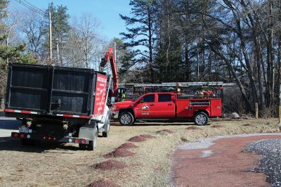 Marion DPW
A sewage main broke off Point Road in Marion on February 3, and on February 4 amidst single-digit temperatures, members of the town’s Department of Public Works were out working to reroute the path of the raw sewage until they could dig at the site on February 5 when the ground was expected to thaw. Photos by Mick Colageo and courtesy of Randy Parker
