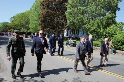 Marion’s Memorial Day
Retired Air Force Major Christopher Bonzagni addressed Marion’s Memorial Day observance at Old Landing. The procession began at the Music Hall and concluded at Old Landing. Photos by Mick Colageo and Robert Pina
