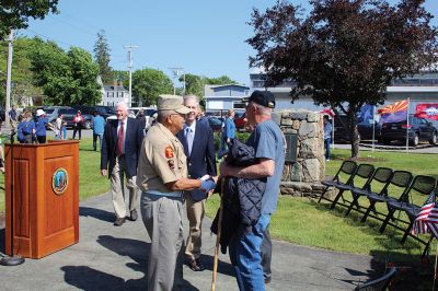 Marion’s Memorial Day
Retired Air Force Major Christopher Bonzagni addressed Marion’s Memorial Day observance at Old Landing. The procession began at the Music Hall and concluded at Old Landing. Photos by Mick Colageo and Robert Pina
