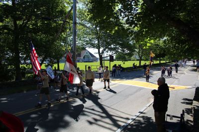 Marion’s Memorial Day Remembrances
Young and old participated in Marion’s Memorial Day Remembrances held at the Music Hall and Old Landing. Old Rochester junior Emerson Roy of Fairhaven sang “God Bless America,” ORR eighth-grader Sophie Zhou of Marion read The Gettysburg Address, and joining the march were the Sippican School Marching Band and Portuguese American Band, and the Cub Scouts, Boy Scouts and Girl Scouts of Marion, who led the Pledge of Allegiance. Tabor Academy sophomore Gia Boyd of Marion read “In Flanders Fields,” and Air Force
