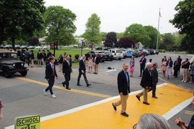 Town of Marion Memorial Day
Army veteran Charles Brown was the keynote speaker as the Town of Marion held its Memorial Day remembrance ceremonies on Monday morning with a procession from the Music Hall up Front Street to Old Landing, where Air Force Technical Sergeant Mandy Givens served as master of ceremonies that included an invocation by the Reverend Eric Osterday, the reading of “The Gettysburg Address” by Old Rochester Regional High School sophomore Amanda Tomasso of Mattapoisett, the reading of “In Flanders Fields” 
