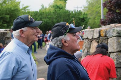 Town of Marion Memorial Day
Army veteran Charles Brown was the keynote speaker as the Town of Marion held its Memorial Day remembrance ceremonies on Monday morning with a procession from the Music Hall up Front Street to Old Landing, where Air Force Technical Sergeant Mandy Givens served as master of ceremonies that included an invocation by the Reverend Eric Osterday, the reading of “The Gettysburg Address” by Old Rochester Regional High School sophomore Amanda Tomasso of Mattapoisett, the reading of “In Flanders Fields” 
