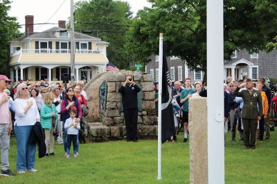 Town of Marion Memorial Day
Army veteran Charles Brown was the keynote speaker as the Town of Marion held its Memorial Day remembrance ceremonies on Monday morning with a procession from the Music Hall up Front Street to Old Landing, where Air Force Technical Sergeant Mandy Givens served as master of ceremonies that included an invocation by the Reverend Eric Osterday, the reading of “The Gettysburg Address” by Old Rochester Regional High School sophomore Amanda Tomasso of Mattapoisett, the reading of “In Flanders Fields” 

