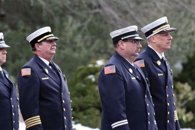 Marion Fire Department 
Sunday was a solemn day for the Tri-Town and its first responders as many gathered to honor Thomas Nye, 72, a 45-year veteran of the Marion Fire Department who died February 27 in the line of duty. Over 100 firefighters, police officers, and EMS personnel from the Tri-Town and beyond marched together down Route 6 in Mattapoisett on March 3 to pay their respects to their fallen comrade who suffered a cardiac arrest at home after assisting in a fire call the night before. Photos by Jean Perry
