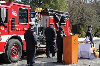 Marion Fire Department 
Sunday was a solemn day for the Tri-Town and its first responders as many gathered to honor Thomas Nye, 72, a 45-year veteran of the Marion Fire Department who died February 27 in the line of duty. Over 100 firefighters, police officers, and EMS personnel from the Tri-Town and beyond marched together down Route 6 in Mattapoisett on March 3 to pay their respects to their fallen comrade who suffered a cardiac arrest at home after assisting in a fire call the night before. Photos by Jean Perry
