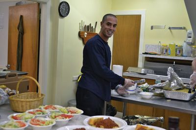 Marion Firefighter’s Association 
The Marion Firefighter’s Association held a spaghetti dinner fund raiser on Saturday. Chief Joyce is seen above serving up the good stuff. Photo by Jean Perry
