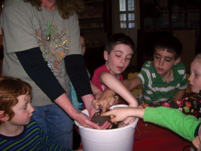 Marion Natural History Museum
The Marion Natural History Museum after-school program got a close up look at some amphibian egg masses recently.  The children were shown various egg masses and tadpoles of amphibian species found locally.  Don’t worry, all the animals made it safely back to their pools! Photo courtesy of Elizabeth Leidhold
