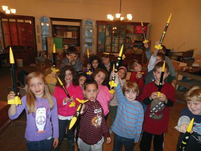 Rockets!
The Marion Natural History Museum after-school program had fun building and setting off our rockets on Wednesday November 6th.  Many thanks to board member Mike Cronin and our volunteers for helping to make this happen.  Our second rocket program has been scheduled for next Wednesday, November 13th. Please register through the Marion Natural History Museum as soon as possible as space is limited. Photos courtesy Elizabeth Leidhold
