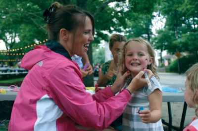 Block Party Fun
Danielle Cox, of Marion, gets her face painted by Debbie Breault, of also of Marion, at the Marion Block Party, which took place on Sunday, August 30. The Block Party, which was originally supposed to take place on Saturday, August 29, was cancelled due to the threat of rain. Also at the party, which took place on Spring Street, was a rock climbing wall, a DJ, food provided by the VFW Hall 2425, a bounce house for children and a bake sale. Photo by Adam Silva
