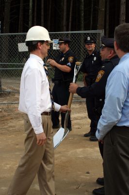 Police Station Ground Breaking
Construction on the new Marion Police Station officially began on September 8, 2009 with a groundbreaking ceremony. Among those present were Police Chief Lincoln Miller, Chairman of the Board of Selectmen Stephen Cushing, Selectmen Roger Blanchette and Jonathan Henry, Project Manager Rick Pomeroy, Architect Brian Humes, Building Committee Chairman Dale Jones, and Jonathan Scully of B.C. Construction. Photo by Anne O'Brien-Kakley
