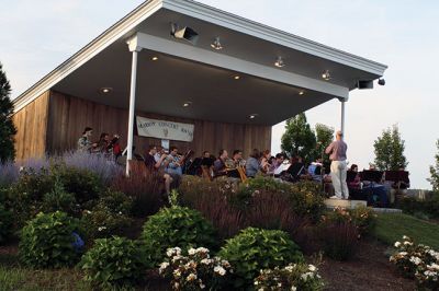 Marion Concert Band
The Marion Concert Band performed its first of several concerts of the season at the Robert Broomhead Bandstand at Island Wharf. This performance featured selections for “the young people of all ages,” as Conductor Tobias Monte described it. The band will perform Fridays at 7:00 pm throughout July and August. Photo by Jean Perry
