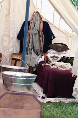 Living History 
It looked like July 8, 1776 at Silvershell Beach in Marion this past Saturday. Folks from the Fairhaven Village Militia and Wareham Militia Group in conjunction with Marion Recreation and the Marion Cultural Council took spectators back in time to Colonial Massachusetts during a weekend-long encampment at the beach. Participants in olde-tyme apparel demonstrated what life was like in the 1770s during the Revolutionary War through demonstrations of drilling, cooking, and flintlock musket use. Photos by Jean 
