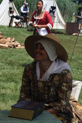 Living History 
It looked like July 8, 1776 at Silvershell Beach in Marion this past Saturday. Folks from the Fairhaven Village Militia and Wareham Militia Group in conjunction with Marion Recreation and the Marion Cultural Council took spectators back in time to Colonial Massachusetts during a weekend-long encampment at the beach. Participants in olde-tyme apparel demonstrated what life was like in the 1770s during the Revolutionary War through demonstrations of drilling, cooking, and flintlock musket use. Photos by Jean 
