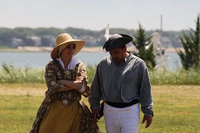 Living History 
It looked like July 8, 1776 at Silvershell Beach in Marion this past Saturday. Folks from the Fairhaven Village Militia and Wareham Militia Group in conjunction with Marion Recreation and the Marion Cultural Council took spectators back in time to Colonial Massachusetts during a weekend-long encampment at the beach. Participants in olde-tyme apparel demonstrated what life was like in the 1770s during the Revolutionary War through demonstrations of drilling, cooking, and flintlock musket use. Photos by Jean 
