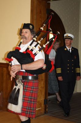 Marion’s new Fire Chief 
Marion’s new Fire Chief Brian Jackvony was sworn in on June 30 during a ceremony at the Marion Music Hall with the Board of Selectmen. Jackvony comes to Marion from the Town of Cumberland, Rhode Island where he was the assistant fire chief for eight years, after 24 years with the Providence Fire Department. Photo by Jean Perry
