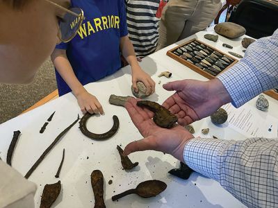 Marion Natural History Museum
The Marion Natural History Museum would like to thank Jim Pierson for his presentation on an introduction to Backyard Archaeology for our afterschool group. The students had a chance to take a close look at some of the artifacts he's found in his backyard and were shown how to use a metal detector to help find some of these items. 
