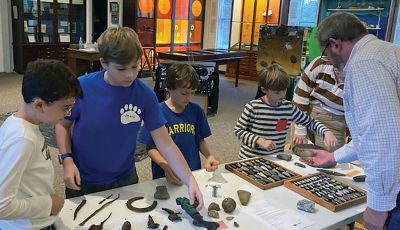 Marion Natural History Museum
The Marion Natural History Museum would like to thank Jim Pierson for his presentation on an introduction to Backyard Archaeology for our afterschool group. The students had a chance to take a close look at some of the artifacts he's found in his backyard and were shown how to use a metal detector to help find some of these items. 
