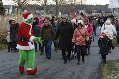 Marion Holiday Stroll
 It was all about Santa on December 10 for the annual Marion Holiday Stroll, although at first the Grinch stole the show (but not Christmas) until Santa made his big arrival at Town Wharf to the chanting of his name, stealing back from the Grinch his rightful place as the center of attention. Photos by Jean Perry
