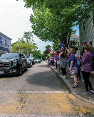 Hannah Strom Homecoming 
Hundreds of supporters lined the sidewalks along Front Street in Marion village on June 3 to welcome home Hannah Strom. After spending several months in hospitals in Florida and Boston, the Tabor Academy graduate and member of the Holy Cross women's rowing team returned to her Pitcher Street residence to continue her recovery from severe injuries sustained in a January 15 collision with a pickup truck in Vero Beach that took the life of her teammate Grace Rett and injured her coach and several other teammat
