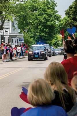 Hannah Strom Homecoming 
Hundreds of supporters lined the sidewalks along Front Street in Marion village on June 3 to welcome home Hannah Strom. After spending several months in hospitals in Florida and Boston, the Tabor Academy graduate and member of the Holy Cross women's rowing team returned to her Pitcher Street residence to continue her recovery from severe injuries sustained in a January 15 collision with a pickup truck in Vero Beach that took the life of her teammate Grace Rett and injured her coach and several other teammat
