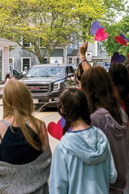 Hannah Strom Homecoming 
Hundreds of supporters lined the sidewalks along Front Street in Marion village on June 3 to welcome home Hannah Strom. After spending several months in hospitals in Florida and Boston, the Tabor Academy graduate and member of the Holy Cross women's rowing team returned to her Pitcher Street residence to continue her recovery from severe injuries sustained in a January 15 collision with a pickup truck in Vero Beach that took the life of her teammate Grace Rett and injured her coach and several other teammat
