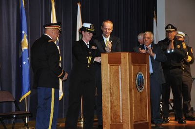 Marion  Veterans Day Ceremony
Marion held its annual Veterans Day ceremony on November 11 at Sippican School, featuring Navy Lieutenant Heather Hutchison as the main speaker. Photos by Sarah French Storer
