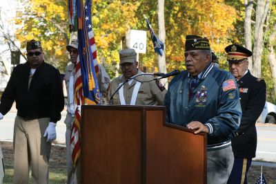 Marion Veterans Day Observance
During the Marion Veterans Day observance on Friday morning, the townspeople of Marion expressed a heartfelt thank you to the Benjamin D. Cushing VFW Post 2425, which in return gave a moving farewell as it disbanded this year and donated the VFW building to the town. Emotions were evident on the faces of the VFW Post 2425 members, as well as selectmen and those in attendance. Photos by Jean Perry
