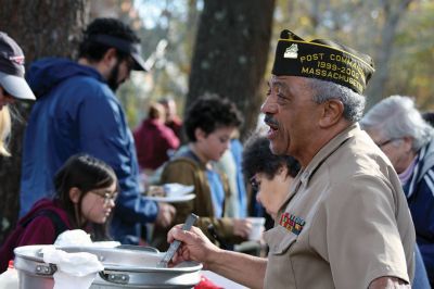 Marion Veterans Day Observance
During the Marion Veterans Day observance on Friday morning, the townspeople of Marion expressed a heartfelt thank you to the Benjamin D. Cushing VFW Post 2425, which in return gave a moving farewell as it disbanded this year and donated the VFW building to the town. Emotions were evident on the faces of the VFW Post 2425 members, as well as selectmen and those in attendance. Photos by Jean Perry
