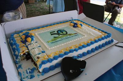 Mattapoisett Council on Aging
Administrative coordinator Jessica Fraine and Mattapoisett resident and Council on Aging volunteer Paula Coffey take a quick break from food service, as many staff and volunteers helped the Mattapoisett COA celebrate its 50th anniversary on Saturday outside Center School. Photos by Marilou Newell and Mick Colageo
