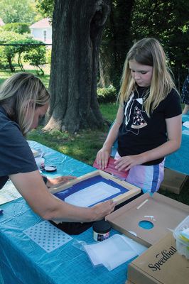 Screen-printing Class
Young and old took part as the Mattapoisett Library held a class in screen-printing textiles on Saturday under the direction of Reference Librarian Michelle Skaar. Photos by Mick Colageo
