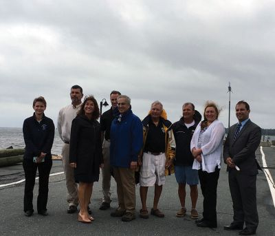 Governor Karyn Polito
On August 19, the 30th anniversary of Hurricane Bob, Mattapoisett’s Select Board, town administrator, and harbormaster staff met at the harbor to discuss future repairs of Long Wharf and other maritime assets with Lieutenant Governor Karyn Polito, who noted state grant funding that the town has received and the availability of other grants in the next few years. Photo by Marilou Newell
