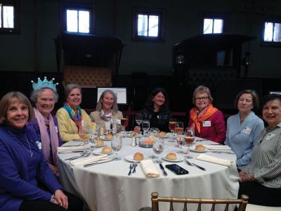 Mattapoisett Woman's Club
Some of the Mattapoisett Woman's Club members have been volunteering at the Newport Mansions, and attended a luncheon hosted by the Preservation Society to honor volunteers and to launch the Society's new Preservation in Volunteers Program (also known as VIP). The luncheon was held at the Breaker's Stable in Newport, RI on April 9. Bill Corcoran was the guest speaker who praised the 450 volunteers “for their help in keeping the landscapes gorgeous, welcoming visitors to the homes, working on the Newport Flo
