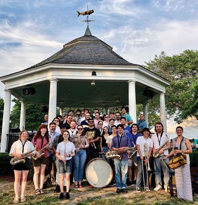 Mattapoisett Town Band
Mattapoisett Town Band assembled on July 12 to reimagine a photo taken years ago. The photo will be part of the “Then and Now” summer exhibit at the Mattapoisett Museum. Photo courtesy of Diane Newell
