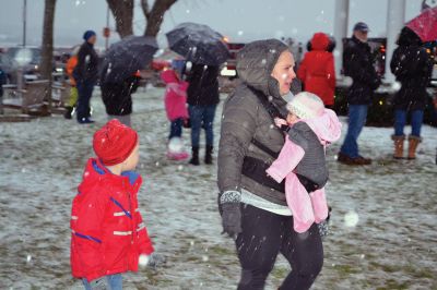 Holiday in the Park
It looked like another record turnout at Shipyard Park in Mattapoisett on December 9 for the annual Holiday in the Park and tree lighting. The tent was stuffed with hot foods, cocoa, donuts, Christmas cookies, and the hundreds of people in line to warm up out of the snowy cold. Did you miss the tree lighting? See The Wanderer Facebook page for a video capturing the magical moment. Photos by Jean Perry 
