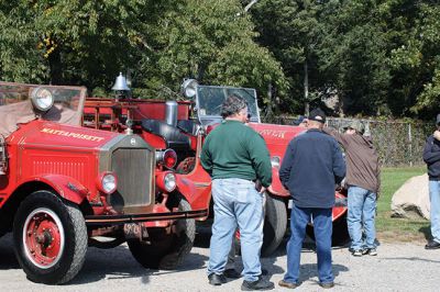 Mattapoisett Firemen’s Reunion
Retired firemen gathered to celebrate the first Mattapoisett Firemen’s Reunion on October 16 at Ned’s Point. Former members of the Mattapoisett Fire Department along with several others from Fairhaven, Rochester, and Marion and current members of the department enjoyed the splendid fall afternoon while reliving past events in careers that spanned decades. On hand to greet the men and women as they arrived was retired Chief Ron Scott, who spent 42 years on the Mattapoisett Fire Department. 
