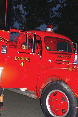 Mattapoisett Fire Station Open House
The Mattapoisett Fire Station was packed with hundreds of children and their grown-ups for the October 9 Open House during Fire Prevention Week, enjoying the balloons, face painting, plastic firefighter hats, and free Chinese food. Kids got the chance to climb over the fire trucks and stop, drop, and roll inside the Kids’ Fire Safety House. Photos by Jean Perry 
