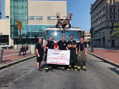 Mattapoisett Fire Department
On Sunday, firefighters completed a 110-floor stair climb in full structural firefighting gear in Portland, Maine in honor of the 343 FDNY firefighters killed on 9/11. The climb was sponsored by the National Fallen Firefighters Foundation and each climber was assigned a fallen FDNY firefighters accountability tag with their name and picture, which made the climb that much more important to everyone involved. 
