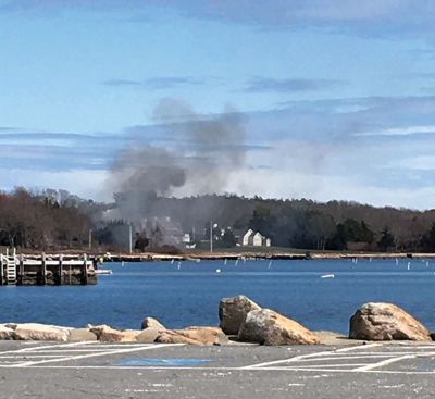 Mattapoisett Fire
A waterfront home at 18 Ned’s Point Road in Mattapoisett, formerly known as the Silver Gull Inn, sustained serious fire damage on April 6. Photos by Marilou Newell
