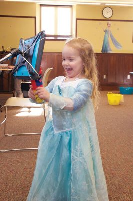 “Frozen” at the Library
While it was warm and sunny outdoors, it was “Frozen” inside the Mattapoisett Library on Friday, February 19. Young library patrons enjoyed a number of Disney’s “Frozen” activities, with even a few Elsas stopping by to join in the fun. Photos by Colin Veitch
