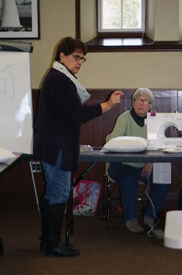 Learning Sewing
Mary Chaplain and Bobbi Gaspar led a group of eager participates as they learned the basics of sewing machine operation on March 18 at the Mattapoisett Public Library. The 11 ladies and one young, but experienced novice Brenna Carrier, 12, created covered pillows during the exercise. Library staffer Robbin Smith said that due to popular demand, a second session is planned for May. Photos by Marilou Newell
