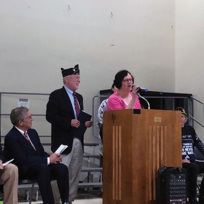 Mattapoisett Memorial Day
American Legion Florence Eastman Post 280 hosted the annual Mattapoisett Memorial Day observances with a moving ceremony held at Center School. Pictured are members of the legion with Veteran's Agent Chris Gerrior, who is also seen saluting after placing flowers at Memorial Park. The Mattapoisett Police color guard took part in the procession. American Legion member George Randall recited the Gettysburg Address, Old Rochester Regional Junior High student Sasha Volkema read the governor's proclamation and re
