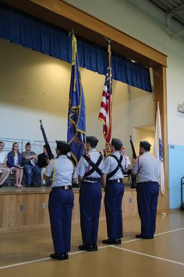  Mattapoisett Memorial Day 
It was a great turnout for the Mattapoisett Memorial Day observance on Monday afternoon, which began at Center School and then proceeded to the library for the placement of flowers on the monuments before parading over to Town Wharf to place a wreath in the outgoing tide to honor those lost at sea. Photos by Jean Perry
